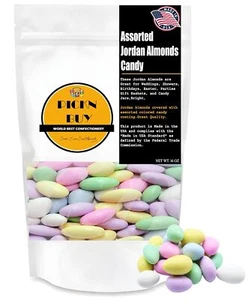 Jordan Almonds Party Favor Candies 1 Pound Bag, Colorful Assorted by PICKN BUY - Picture 1 of 4