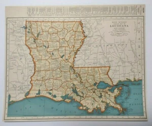 Antike Karte von Louisiana 1942 - Bild 1 von 1