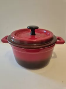 Mason Cash flame Red Small Casserole Pot With Lid,excellent Condition - Picture 1 of 9