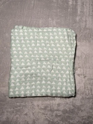 Manta Cloud Island Triángulo Bebé Verde Menta Blanco Muselina Algodón Lovey Foto 1 de 4