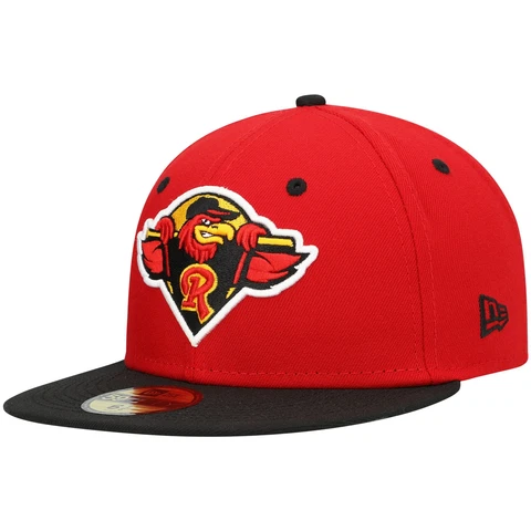 Men's New Era Red Rochester Red Wings Authentic Collection Road 59FIFTY Fitted Cover