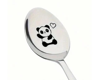 Cadeau Saint-Valentin Cuillères à café, acier inoxydable, panda, neuf - Imagen 1 de 1