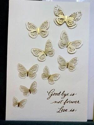 Hallmark Signature Sympathy Condolences Beautiful Golden butterflies