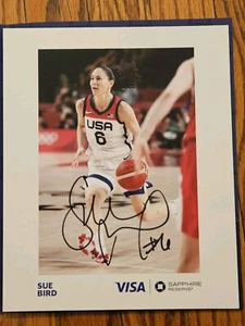 Paris 2024 Visa Lounge Chase Sapphire Reserve Sue Bird 8.5 x 11 Autograph Photo - Picture 1 of 2