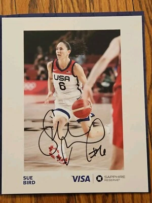 Paris 2024 Visa Lounge Chase Sapphire Reserve Sue Bird 8.5 x 11 Autograph Photo - Image 1 of 2