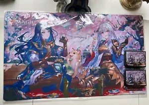 MTG Wandering Emperor cherry blossoms viewing Playmat & 100 Sleeves Two-man Ver. - Picture 1 of 5
