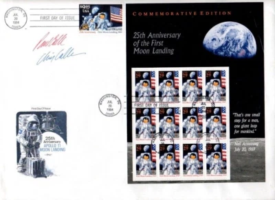9"X12" - 25th Anniversary First Moon Landing July /20/1969 Cachet by Artmaster - Image 1 of 4