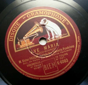 VICTOR PASCAL cello HERBRECHT harp french 1930 disque gramophone K-6003 78 rpm - Bild 1 von 1