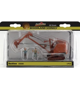 Woodland Scenics HO Scale ~ New 2025 ~ Construction ~ Backhoe With Person AS5566 - Picture 1 of 2
