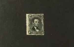 US #98 A33 15 cent "F" GRILL UNUSED NO GUM 1867 LH LINCOLN - Picture 1 of 2