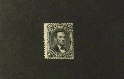 US #98 A33 15 cent "F" GRILL UNUSED NO GUM 1867 LH LINCOLN - Image 1 of 2