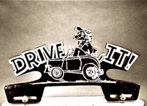 Vintage Aluminum Hot Rod Topper Plaque Greaser Rockabilly El Mirage Lakes - Picture 1 of 1