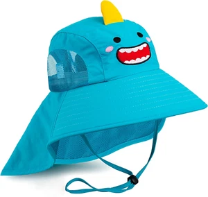 Kids Sun Hat UPF 50+ Boy Girl Protection Hat Wide Brim Beach Hats with Mesh a... - Picture 1 of 1