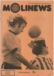 1973/74 Wolves v Stoke 2nd Feb 1974 programme referee's copy - Picture 1 of 2