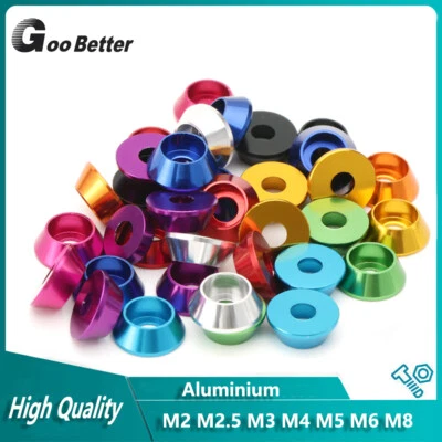 GOO BETTER Rondella a cono spandicarico alluminio anodizzato 11 colori M2 M2,5 M3 M4 M5 M6 M8