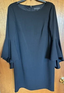 Jessica Howard Bell-Sleeve Black Dress Size 10 - Picture 1 of 6