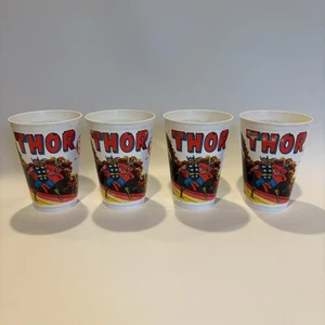 Set of 4 7-Eleven 1977 Marvel Mighty Thor Slurpee Cups - 5” Tall - Picture 1 of 11