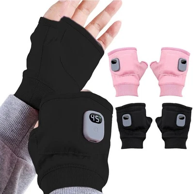 USB Elektrische Beheizte Halbfinger Handschuhe Männer Frauen Isolierte Warm Wint - Bild 1 von 4