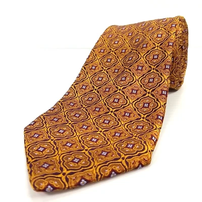 Ike Behar New York Luxury Tie Geometric Pattern Woven Silk Necktie 60" x 3.75" - Image 1 of 4