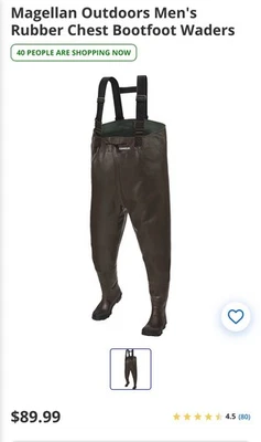 Magellan Outdoors Rubber Bootfoot Chest Waders Size 13 Duck Hunting Fishing Gear - Image 1 of 4