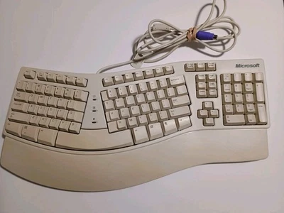 Vintage Microsoft Natural Ergonomic Keyboard Elite PS2, X04-58559, E06401COMB - Image 1 of 4