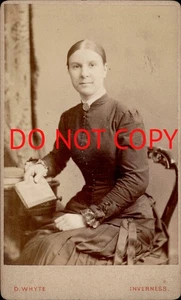 CDV Card Woman Bible Photograph D Whyte Inverness (548) - Picture 1 of 3