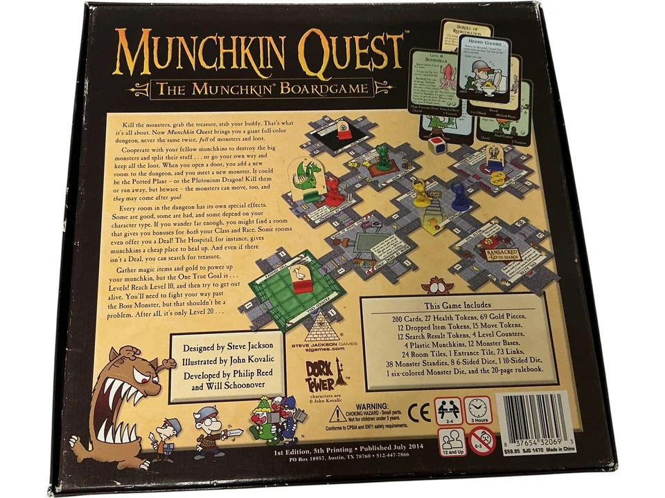 Steve Jackson Munchkin Quest Board Game Adventure Strategy 2206 - Image 1 of 4