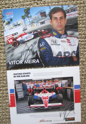 Vitor Meira signed Indy car racing Hero team driver card lot of 2 autographed - Image 1 of 3