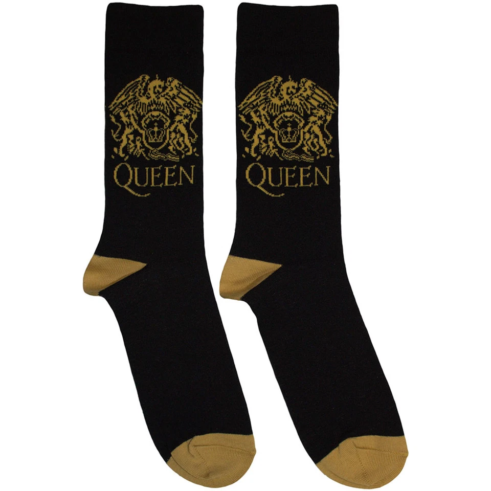 QUEEN - GOLD CREST SOCKS - BRAND NEW & LICENSED - MUSIC QUSCK11MB - Image 1 of 1