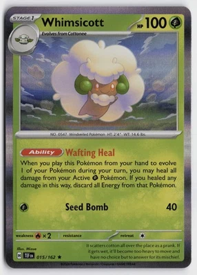 Pokemon Whimsicott 015/162 Holo Rare SV05: Temporal Forces NM - Image 1 of 2
