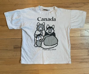 Vintage Marc Tetro Canada Huskies Single Stitch Youth T-Shirt Size M 90s - Picture 1 of 5