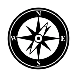 Compass Decal #3 4"x4" Choose Color - Picture 1 of 2