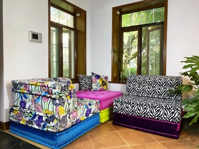 French Daybed Mah Jong Sofa Modular Sectional Sofa Couch Complete Set as Shown - Image 1 of 4