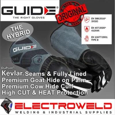 GUÍA 1342 Guantes de Soldadura Híbridos Tig Guantelete Cuero Resistente al Corte Calor S - XXL Foto 1 de 2