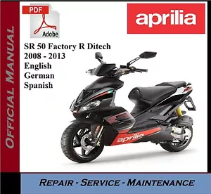 Aprilia SR 50 Factory R Ditech 2008 - 2013 Werkstatt Service Reparatur Handbuch auf CD - Bild 1 von 1