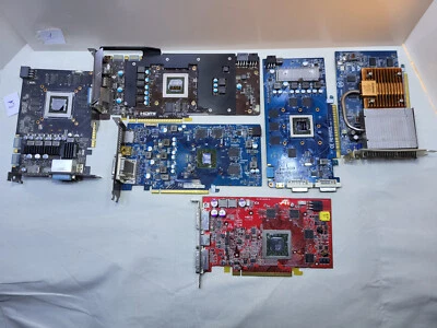 Lot of 6 Pcs PCI-E GigaByte GV-N550 GTX 760 GV-R577UD-1GD N760 X800XT FOR PARTS - Image 1 of 4