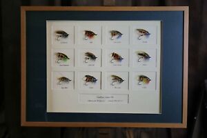 Framed Classic Salmon Fishing Flies for collectors 12 flies on size 6/0 hooks