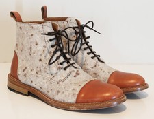 Taft "The Jack" Men's Cap Toe Boots in Grey Flecked Wool Size 41 US 8