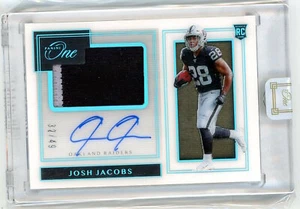 2019 Panini One Football Blue Rookie Patch Autograph #114 Josh Jacobs #32/49 - Picture 1 of 2