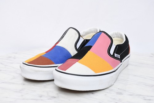 Sneakers VANS classiche scamosciate tela colorate patchwork slip on donna taglia 8 5