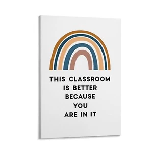 Positive Quote Classroom Canvas Poster Framed Office Decor Bedroom Decor - Picture 1 of 13