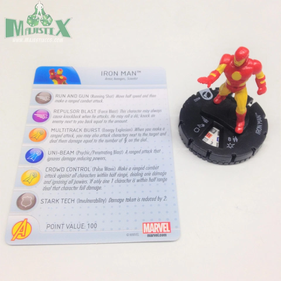 Heroclix Chaos War set Iron Man #002 Quick Start figure w/card! - Image 1 of 1
