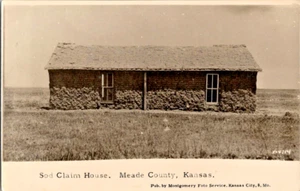 rppc postcard Sod Claim House Mead County Kansas antique - Picture 1 of 2