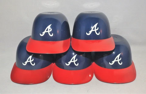 Lot of (5) ATLANTA BRAVES Ice Cream SUNDAE HELMETS New Baseball Mini Snack Bowl Cover