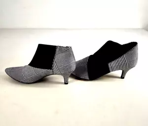 Andrew Geller Vienna scarpe con tacco stivaletti decolte a quadri elasticizzate misura 6,5 - Foto 1 di 11