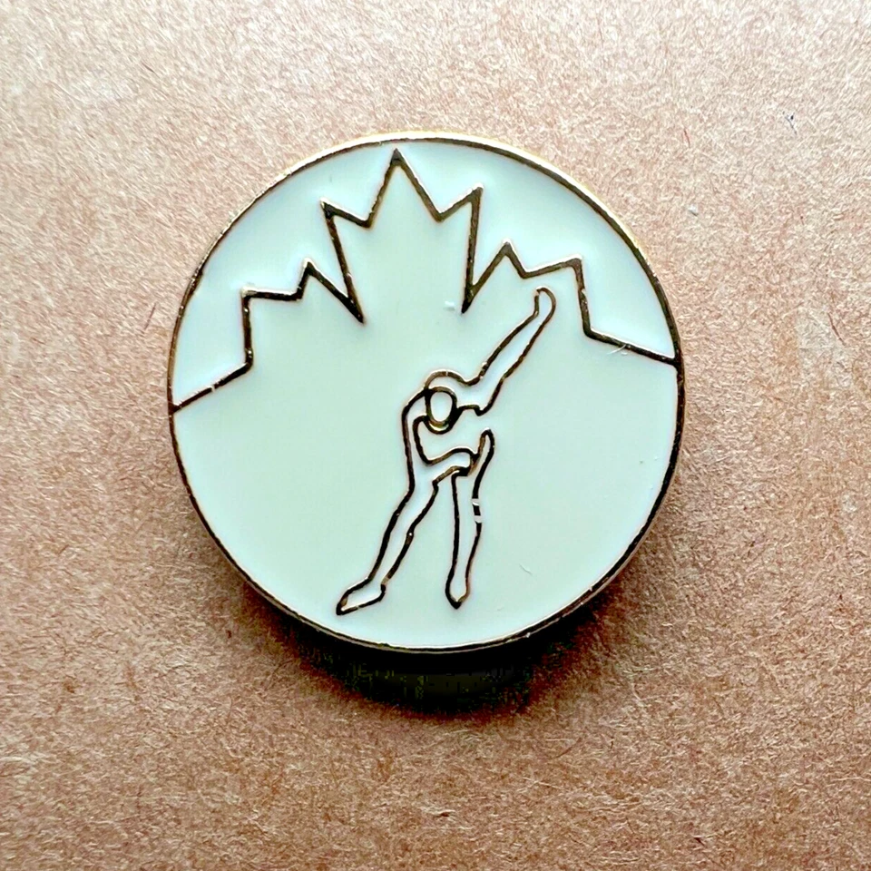Vtg Lapel Pin Winter Olympics SPEED SKATING Calgary Canada Games 1988 Jacket Tac - Image 1 of 4