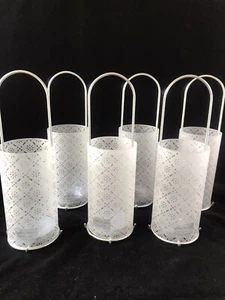 6 IKEA Ehlen Johansson Frosted Glass Lanterns Votive Tealight Candle Holder - Picture 1 of 7