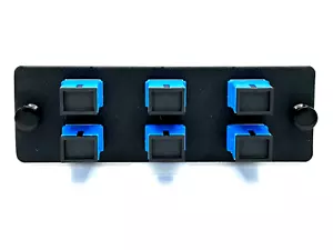 Panduit FAP6WBUSCZ Compatible 6 Port SC SM UPC OS1 / OS2 Adapter plate - Picture 1 of 2