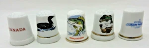 Vintage Thimbles lot 5 Canada Bobcaygeon Caledonia boat farm  - Picture 1 of 4
