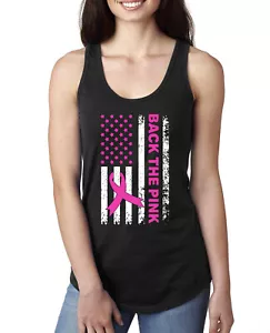 Camiseta sin mangas Back the Pink American Flag Awareness para damas Racerback - Imagen 1 de 5